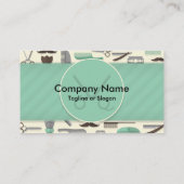 Barber groene strepen visitekaartje (Achterkant)