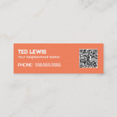 Barber Haar Peach Fuzz QR Mini Visitekaartje (Achterkant)