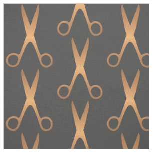 Barber haar salon gouden schaar donkergrijs patroo stof