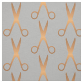 Barber haar salon gouden schaar grijs patroon stof