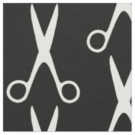 Barber haar salon witte schaar zwart patroon stof