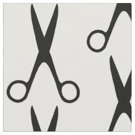 Barber haar salon zwarte schaar wit patroon stof
