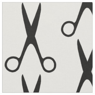 Barber haar salon zwarte schaar wit patroon stof