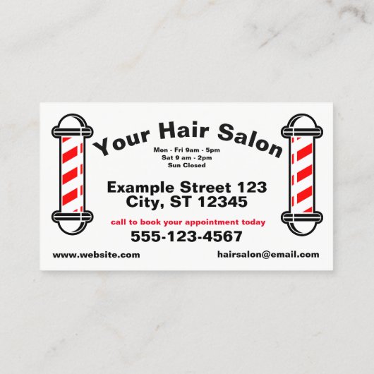 Barber Haarstylist | Hair Salon Visitekaartje (Achterkant)