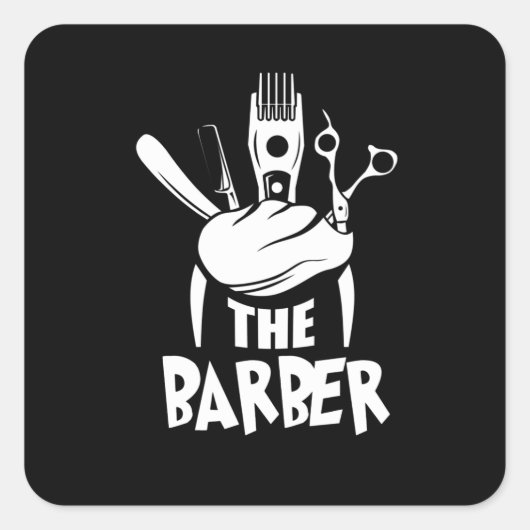 Barber Haarstylist Hairdresser Vierkante Sticker (Voorkant)