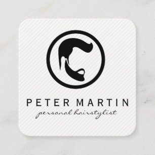 Barber Hair Cut Logo Vierkante Visitekaartje