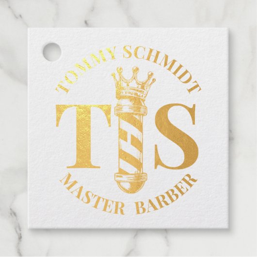 Barber Hair Shop King Crown Barber Pole Hair Salon Bedankjes Labels (Voorkant)