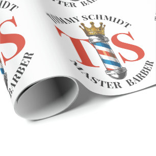 Barber Hair Shop King Crown Barber Pole Hair Salon Cadeaupapier
