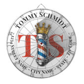 Barber Hair Shop King Crown Barber Pole Hair Salon Dartbord (Voorkant)