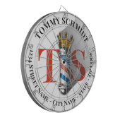 Barber Hair Shop King Crown Barber Pole Hair Salon Dartbord (Voorkant Links)