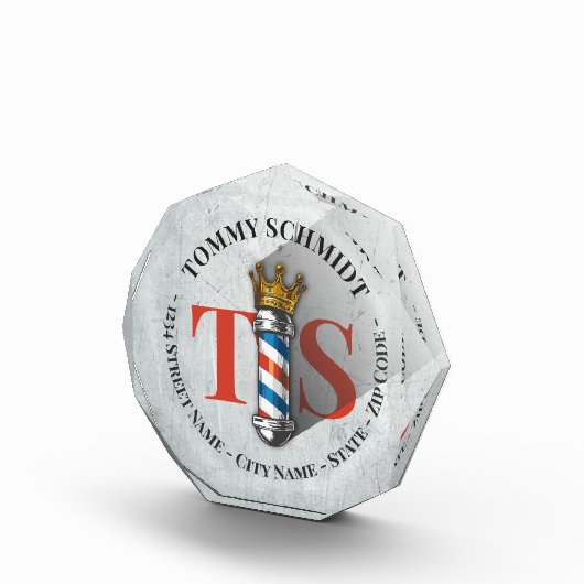 Barber Hair Shop King Crown Barber Pole Hair Salon Fotoblokken (Rechts)