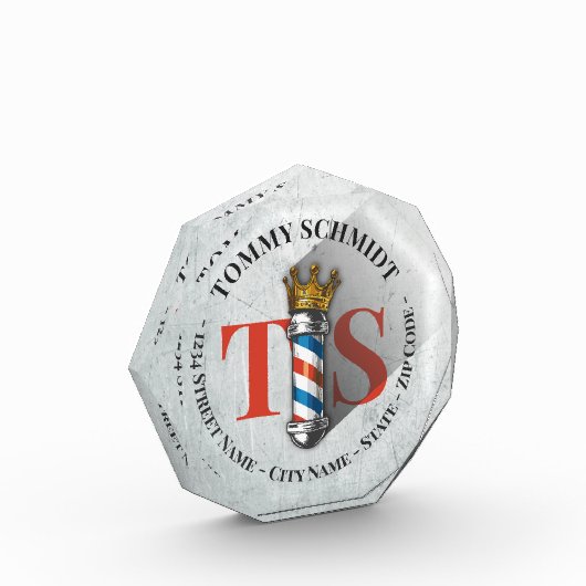 Barber Hair Shop King Crown Barber Pole Hair Salon Fotoblokken (Links)