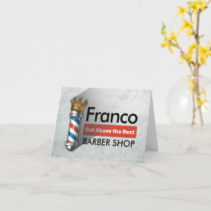 Barber Hair Shop King Crown Barber Pole Hair Salon Kaart