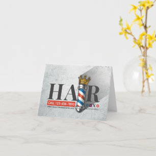 Barber Hair Shop King Crown Barber Pole Hair Salon Kaart