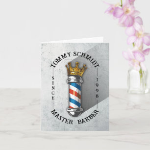Barber Hair Shop King Crown Barber Pole Hair Salon Kaart