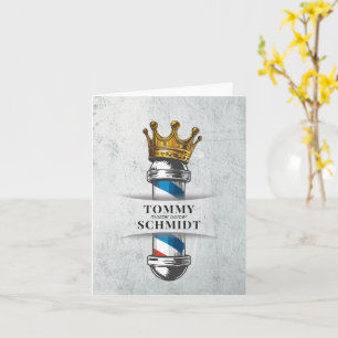 Barber Hair Shop King Crown Barber Pole Hair Salon Kaart