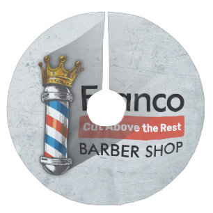 Barber Hair Shop King Crown Barber Pole Hair Salon Kerstboom Rok