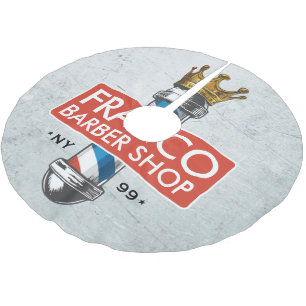 Barber Hair Shop King Crown Barber Pole Hair Salon Kerstboom Rok