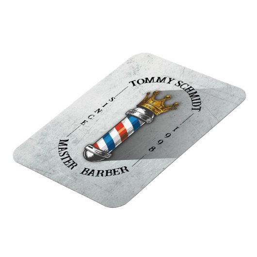 Barber Hair Shop King Crown Barber Pole Hair Salon Magneet (Linkerzijde)