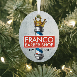 Barber Hair Shop King Crown Barber Pole Hair Salon Metalen Ornament