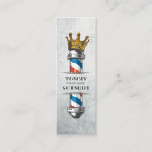 Barber Hair Shop King Crown Barber Pole Hair Salon Mini Visitekaartje (Voorkant)