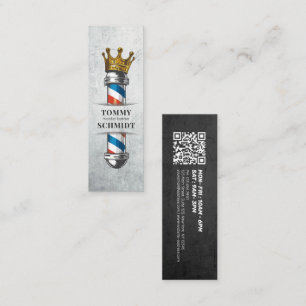 Barber Hair Shop King Crown Barber Pole Hair Salon Mini Visitekaartje