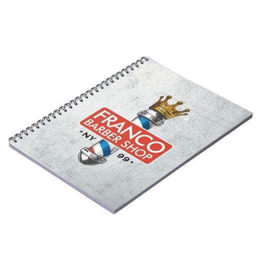 Barber Hair Shop King Crown Barber Pole Hair Salon Notitieboek (Linkerzijde)