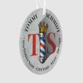 Barber Hair Shop King Crown Barber Pole Hair Salon Ornament (voorkant)