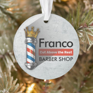 Barber Hair Shop King Crown Barber Pole Hair Salon Ornament