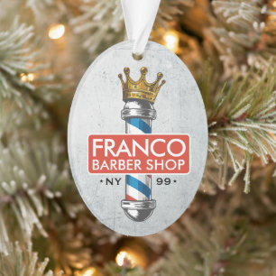 Barber Hair Shop King Crown Barber Pole Hair Salon Ornament