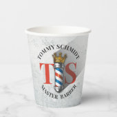 Barber Hair Shop King Crown Barber Pole Hair Salon Papieren Bekers (Voorkant)