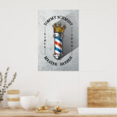Barber Hair Shop King Crown Barber Pole Hair Salon Poster (Keuken)