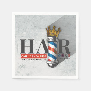 Barber Hair Shop King Crown Barber Pole Hair Salon Servet