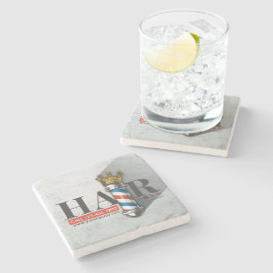 Barber Hair Shop King Crown Barber Pole Hair Salon Stenen Onderzetter