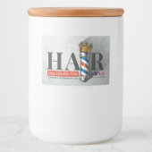 Barber Hair Shop King Crown Barber Pole Hair Salon Voedselcontainer Etiket (Voorkant)