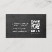 Barber Hair Shop Royal Crown Barber Pole QR-code Visitekaartje (Achterkant)