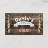 Barber Hair Stylist Barbershop Rustic Barn Wood Visitekaartje (Voorkant)