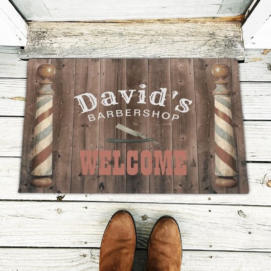 Barber Hair Stylist Barbershop Welkom Rustisch Hoo Deurmat