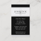 Barber/Hair Stylist Black/Platinum Visitekaartje (Achterkant)