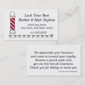 Barber Hair Stylist Customer Loyalty Punch Kaart - (Voorkant / Achterkant)