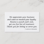 Barber Hair Stylist Customer Loyalty Punch Kaart - (Achterkant)