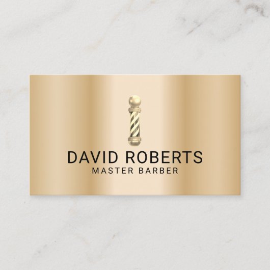 Barber Hair Stylist Hairdresser Barbershop Gold Visitekaartje (Voorkant)