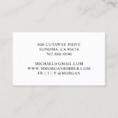 Barber Hair Stylist Modern Script Monogram Visitekaartje (Achterkant)