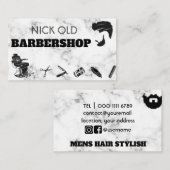 Barber Hair Stylist moderne marmerluxe Visitekaartje (Voorkant / Achterkant)