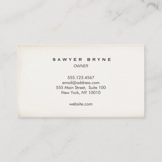 Barber Hair Stylist Scissors Rustic Visitekaartje (Achterkant)