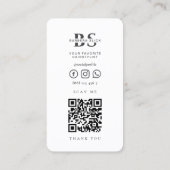 Barber Hair Stylist Zilveren Schaar Minimaal Wit Visitekaartje (Achterkant)