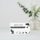 Barber Hair Stylist zwarte moderne mode Barber Visitekaartje (Staand voorkant)