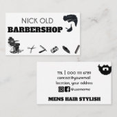 Barber Hair Stylist zwarte moderne mode Barber Visitekaartje (Voorkant / Achterkant)