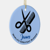 Barber Haircut Design Ceramic Ornament (Rechts)