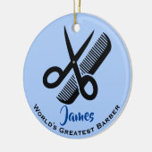 Barber Haircut Design Ceramic Ornament (Links)